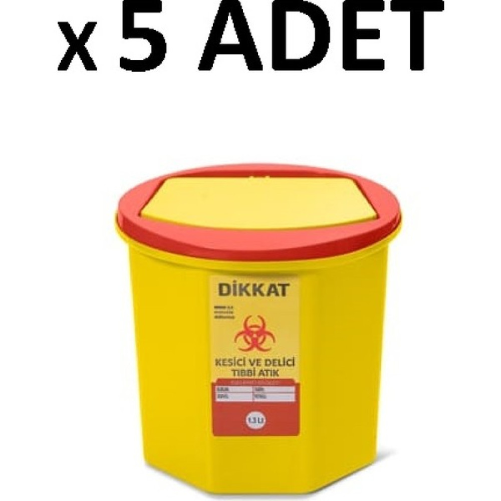 Zengin Çarşım Kesici ve Delici Tıbbi Enfekte Atık Çöp Kovası 1.3 Lt ( 5 Adet ) - 1,3 lt - Sarı Eşya Saklama / Düzenleme Fiyatı