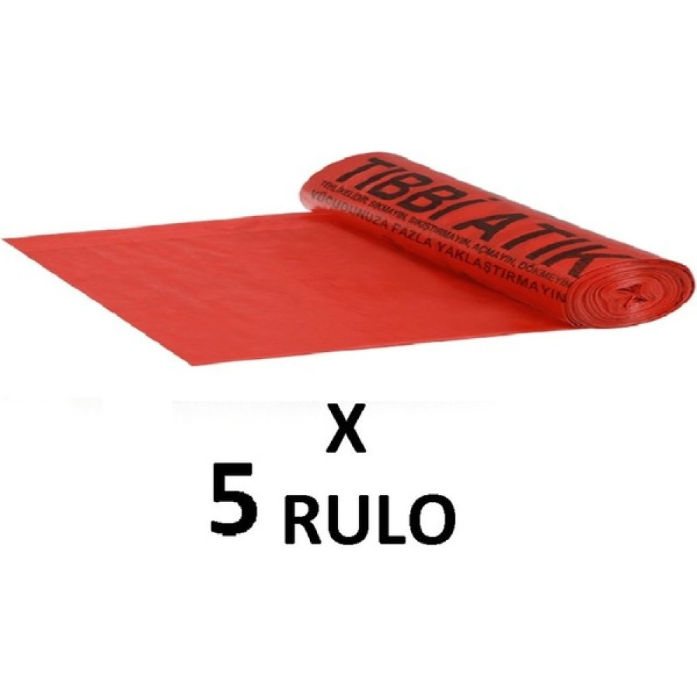 Zengin Çarşım Tıbbi Atık Baskılı Büyük Boy ( 60X85 cm ) Çöp Poşeti 5 Rulo 10*5=50 Adet - 60 x 85 cm Çöp Poşetleri Fiyatı