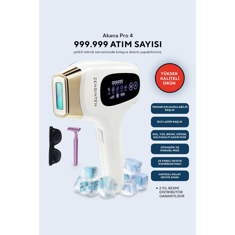 ZenginTen Akana Pro 4 Buz Ipl 999.999 Adet Tüm Vücut Lazer Epilasyon Tüy Temizleme Makineleri Fiyatı