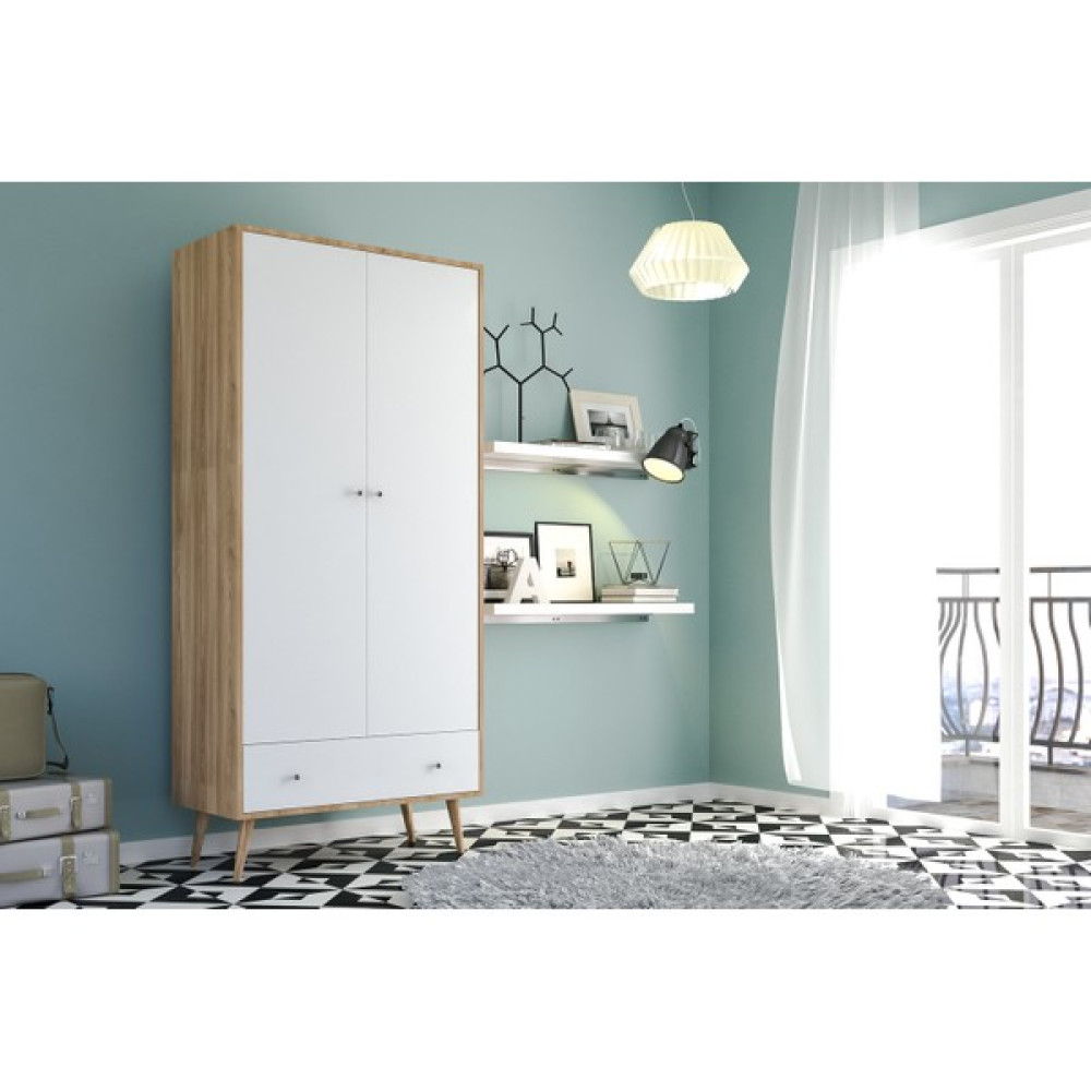 Zenio Elegant 2 Kapak 1 Çekmece Gardırop Gardrop & Dolap Fiyatı