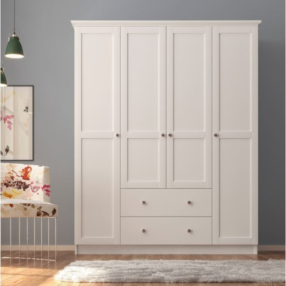 Zenio Side 4 Kapak Gardırop - Beyaz - 210 Gardrop & Dolap Fiyatı