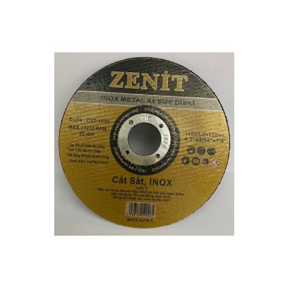 Zenit Zenit ZNT-1069 Inox Paslanmaz Çelik Döküm Kesici Taşlama 115x1,2x22 mm 10 Adet Oto Boyaları Fiyatı