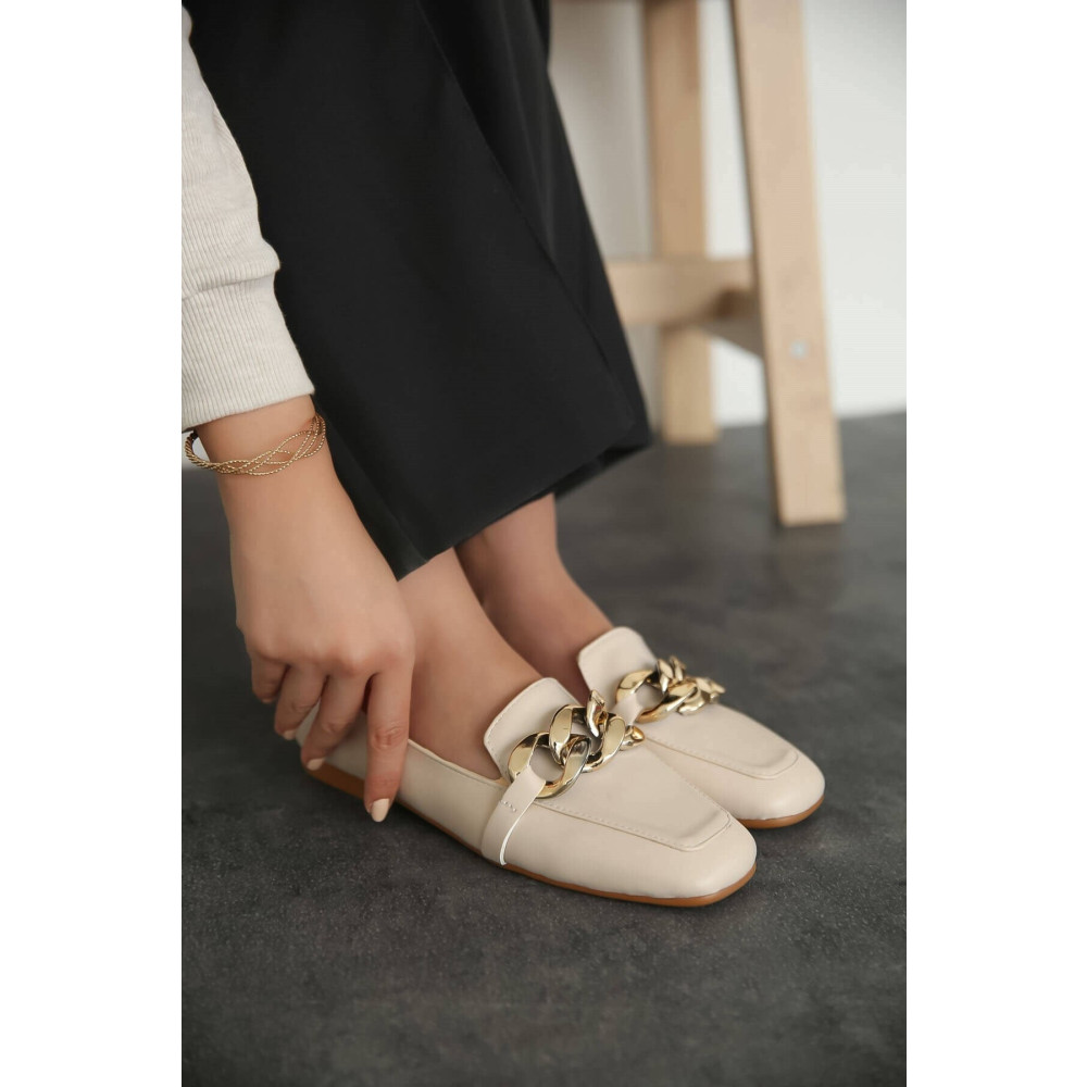 ZENNESHOES Kadın Bej Deri Babet 39 Beden Babetler Fiyatı