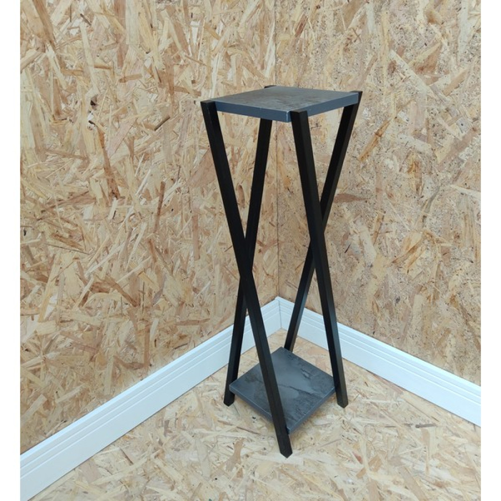 Zeo Wood Design Dekoratif Sehpa Çiçeklik - Koyu Gri Yan Sehpa Fiyatı