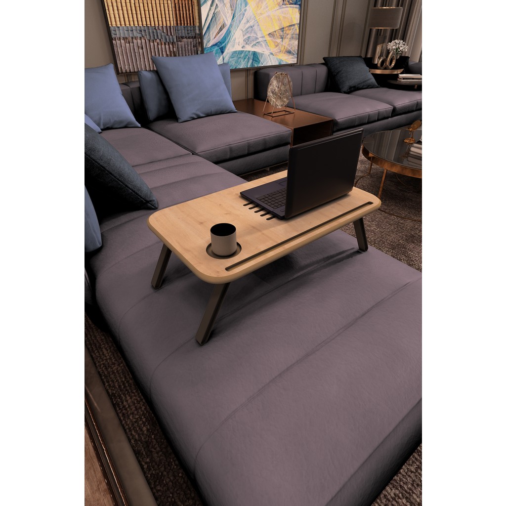 Zeo Wood Design Mdflam Laptop Sehpası - 60x35x20 - Safir Meşe Dizüstü Bilgisayar Fiyatı