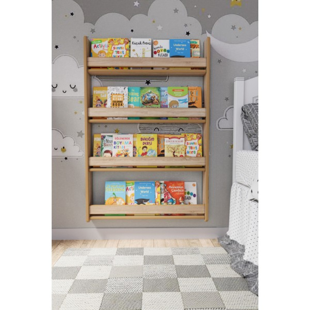 Zeo Wood Design Montessori 4 Raflı Çocuk Kitaplığı - Sonoma Kitaplık Fiyatı