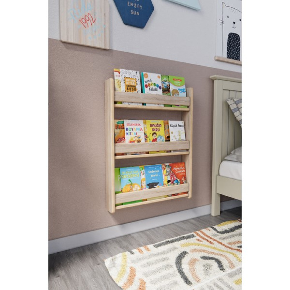 Zeo Wood Design Montessori Çocuk Kitaplığı 60*80 cm - Sonoma Kitaplık Fiyatı