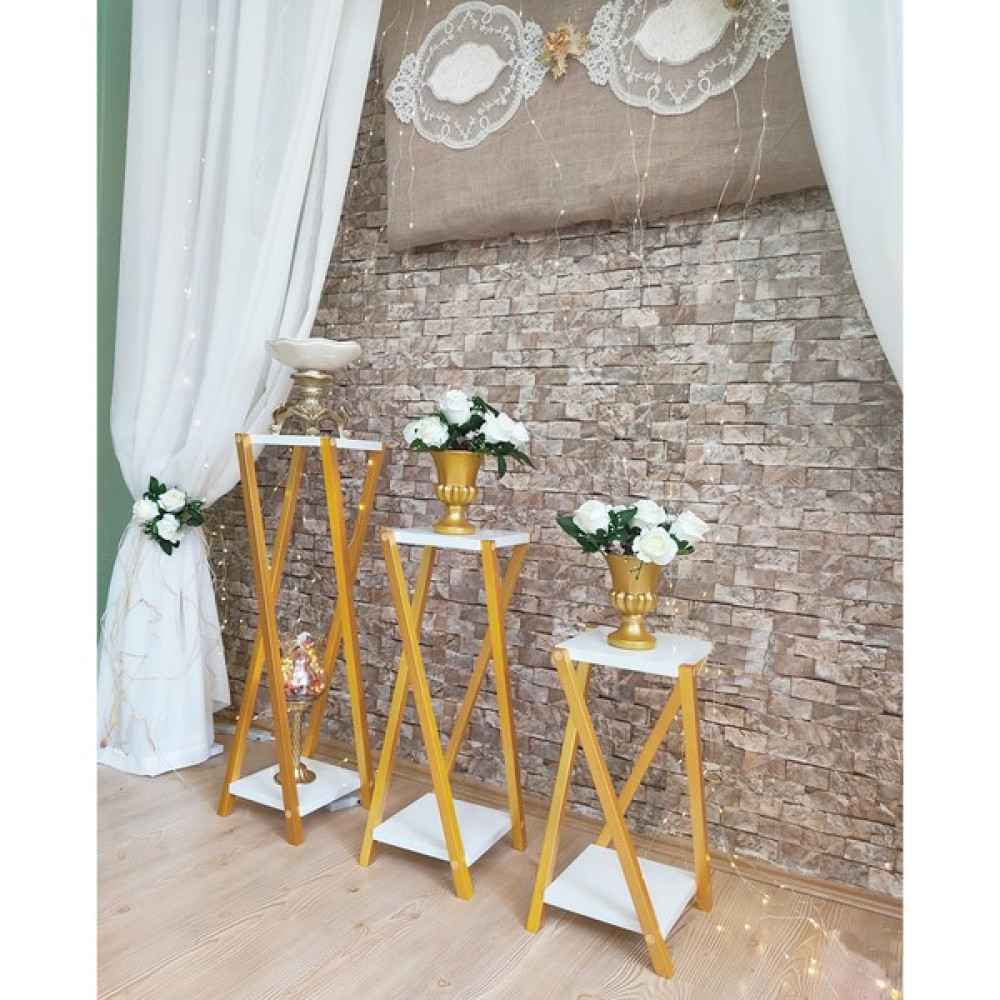 Zeo Wood Design Üçlü Dekoratif Sehpa Çiçeklik Yan Sehpa Fiyatı
