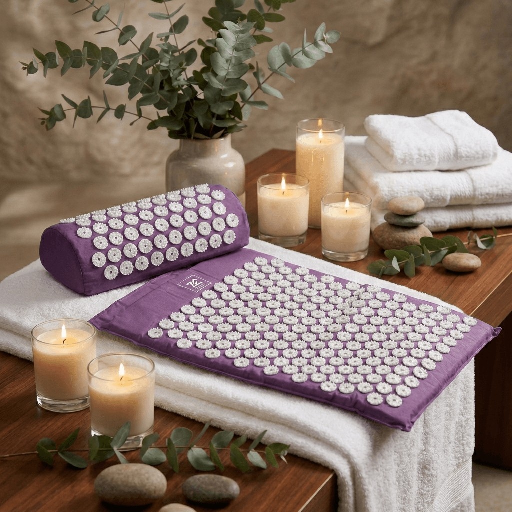 Zepca Sırt ve Boyun Ağrısı Için Dikenli Çivimat Masaj Minderi | Akupunktur Yoga Pilates Mat Yastıklı Set - Mor Yastık Kılıfı Fiyatı