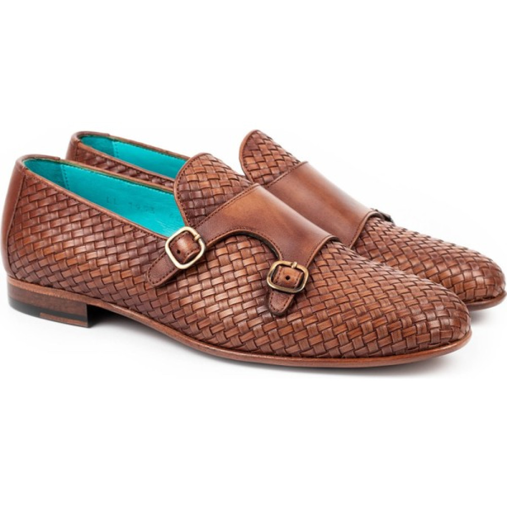 Zerbay Taranaki Kösele Taban Deri Loafer Klasik Ayakkabı Örgü Desenli Klasik Ayakkabı Monkstrap Erkek Klasik Ayakkabılar Fiyatı