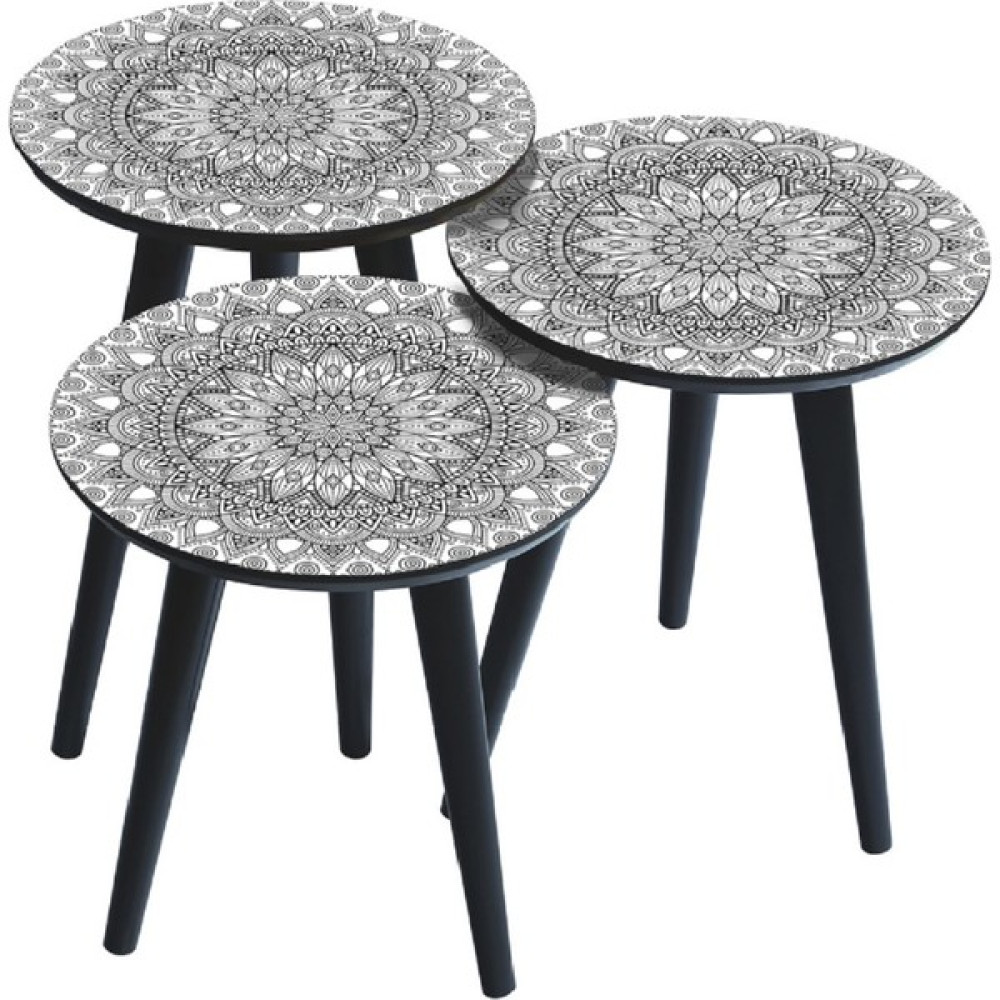 Zerenland Mdf Hıgh Gloss 3'lü Yuvarlak Zigon Zigon Sehpa Fiyatı