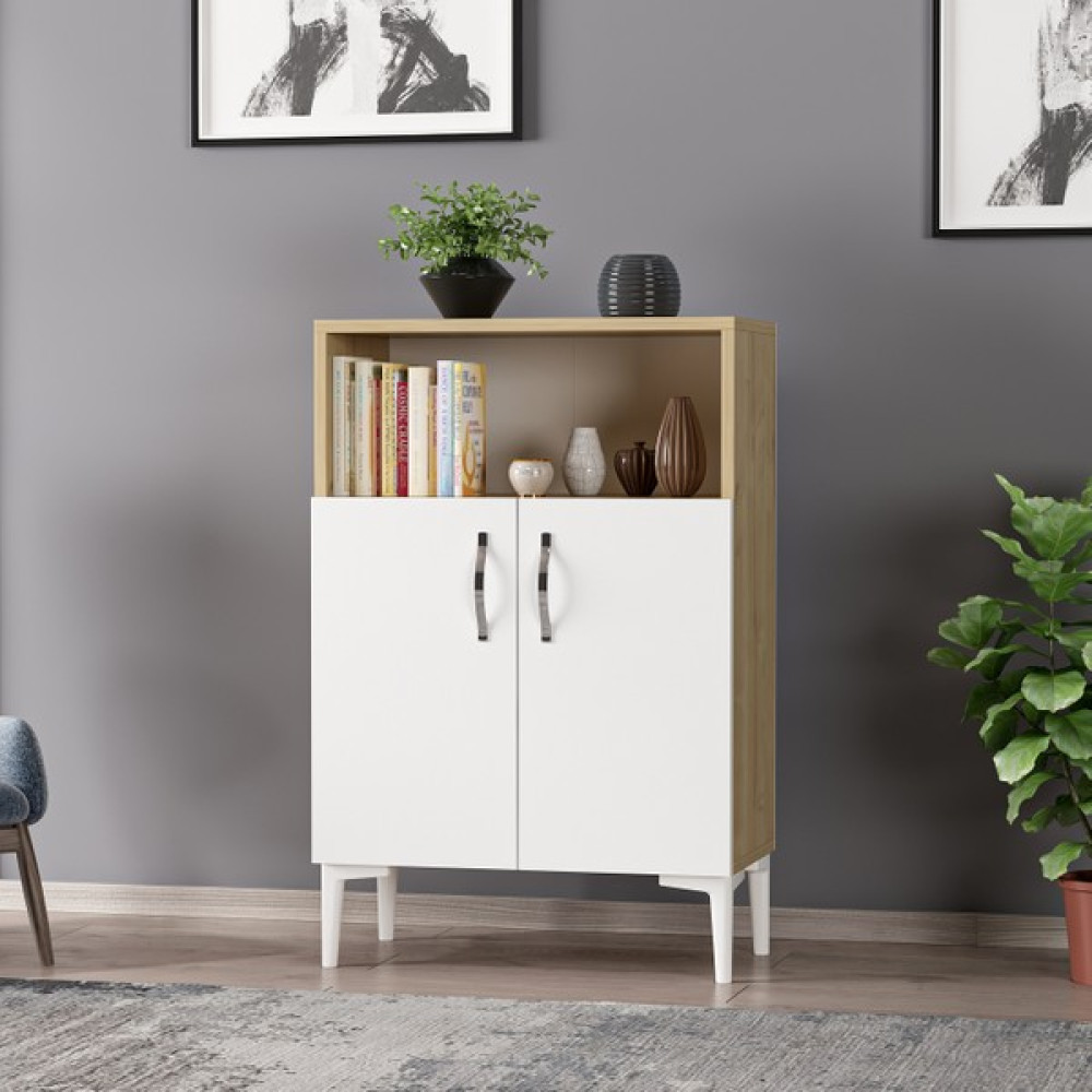 Zerka Concept Alice Çok Amaçlı Dolap Banyo Dolabı Mutfak Dolabı Ayakkabılık Safirmeşe-Beyaz - Safirmeşe - Beyaz Gardrop & Dolap Fiyatı