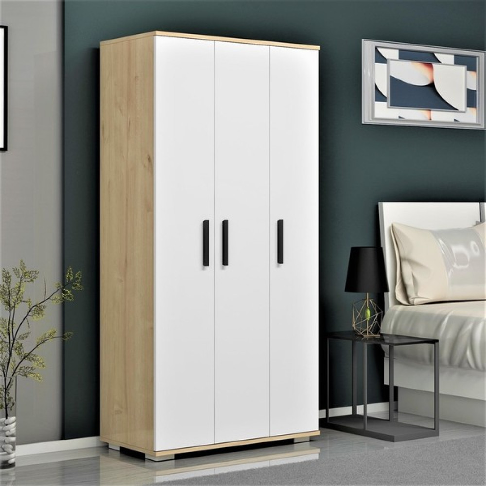 Zerka Concept Elit Üç Kapaklı Gardırop Dolap Safirmeşe-Beyaz 90 cm - Safirmeşe - Beyaz Gardrop & Dolap Fiyatı