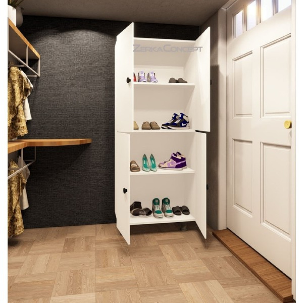 Zerka Concept Faro Mdf 4 Raflı Çok Amaçlı Mutfak Banyo Ayakkabılık Dolap 50CM - Beyaz Banyo Dolabı / Mobilyası Fiyatı