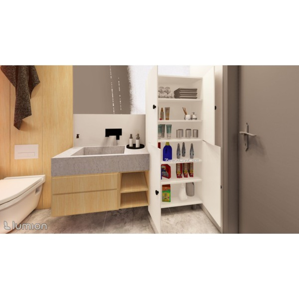 Zerka Concept Firan Mdf 6 Raflı Çok Amaçlı Mutfak Banyo Ayakkabılık Dolabı 60 cm - Beyaz Banyo Dolabı / Mobilyası Fiyatı