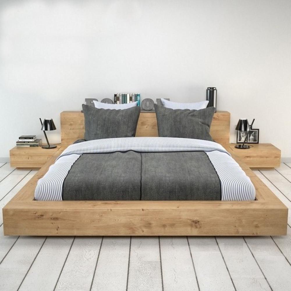 Zerka Concept Henry Masif Panel Ahşap Karyola 120 x 200 cm Model 1 - İtalyan Meşe Karyola Fiyatı