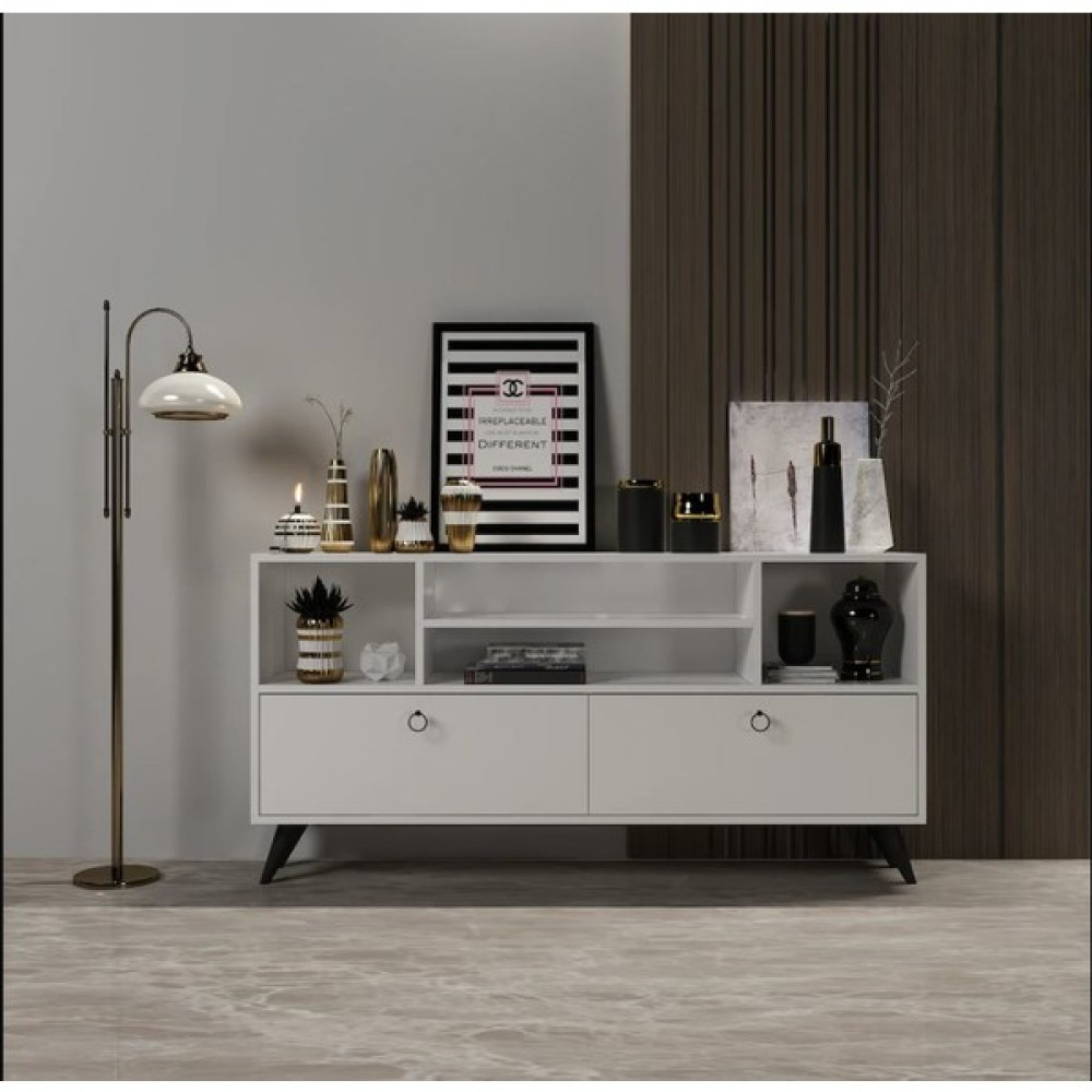 Zerka Concept Leon Konsol Tv Sehpası Beyaz - Beyaz - Beyaz Tv Ünitesi / Sehpası Fiyatı