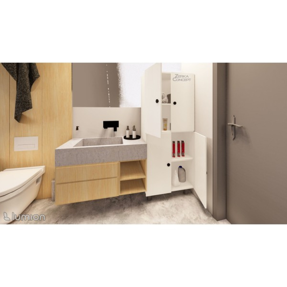 Zerka Concept Minto Mdf 4 Raflı Çok Amaçlı Mutfak Banyo Ayakkabılık Dolap 70 cm - Beyaz Banyo Dolabı / Mobilyası Fiyatı
