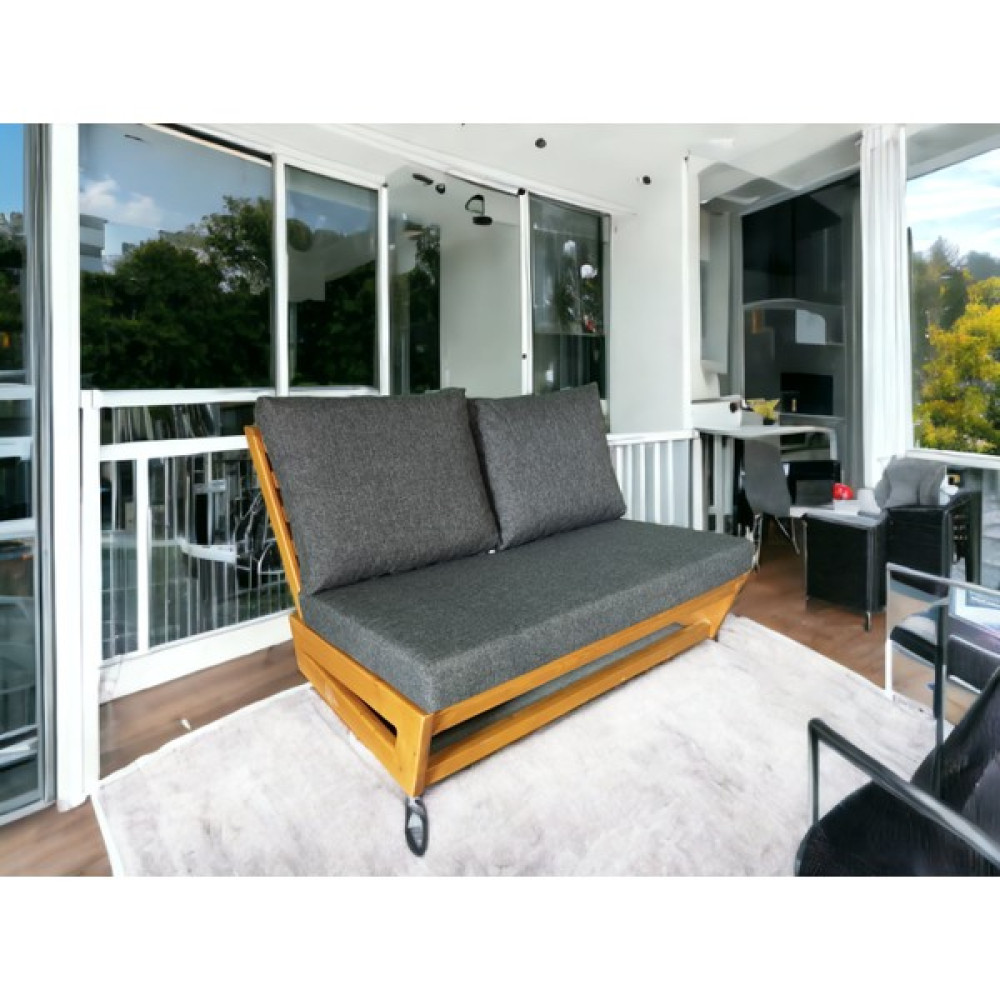 Zerka Concept Nepal Bahçe Balkon Masif Çam Ahşap Koltuk - 1 Adet Ikili Koltuk Antrasit Gri Bahçe Koltuğu Fiyatı