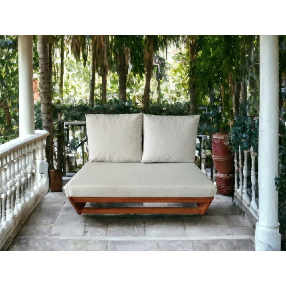 Zerka Concept Nepal Bahçe Balkon Masif Çam Ahşap Koltuk - 1 Adet Ikili Koltuk Krem Bahçe Koltuğu Fiyatı