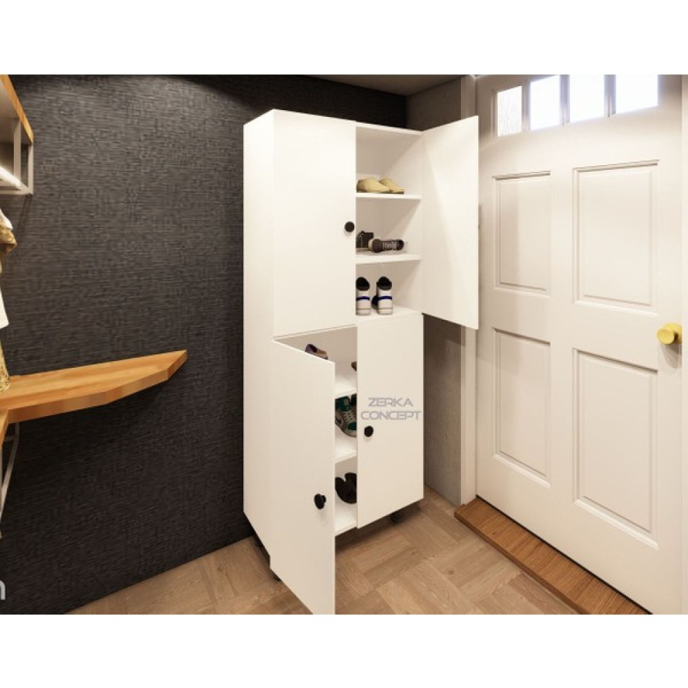 Zerka Concept Panta  Mdf 6 Raflı Çok Amaçlı Mutfak Banyo Ayakkabılık Dolabı 70 cm - Beyaz Banyo Dolabı / Mobilyası Fiyatı