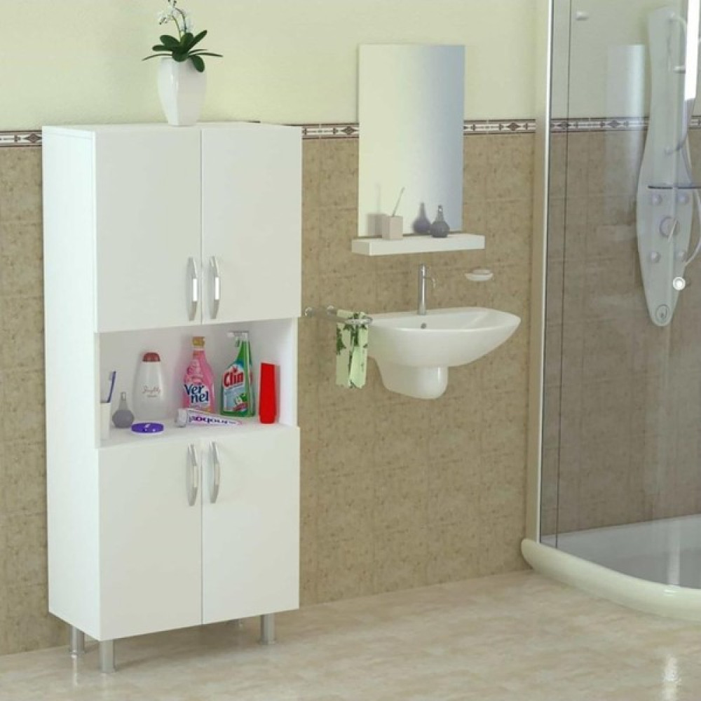 Zerka Concept Papatya 4 Kapılı Çok Amaçlı Fırın Bölmeli Dolap Kitaplık - Suntalam Gardrop & Dolap Fiyatı