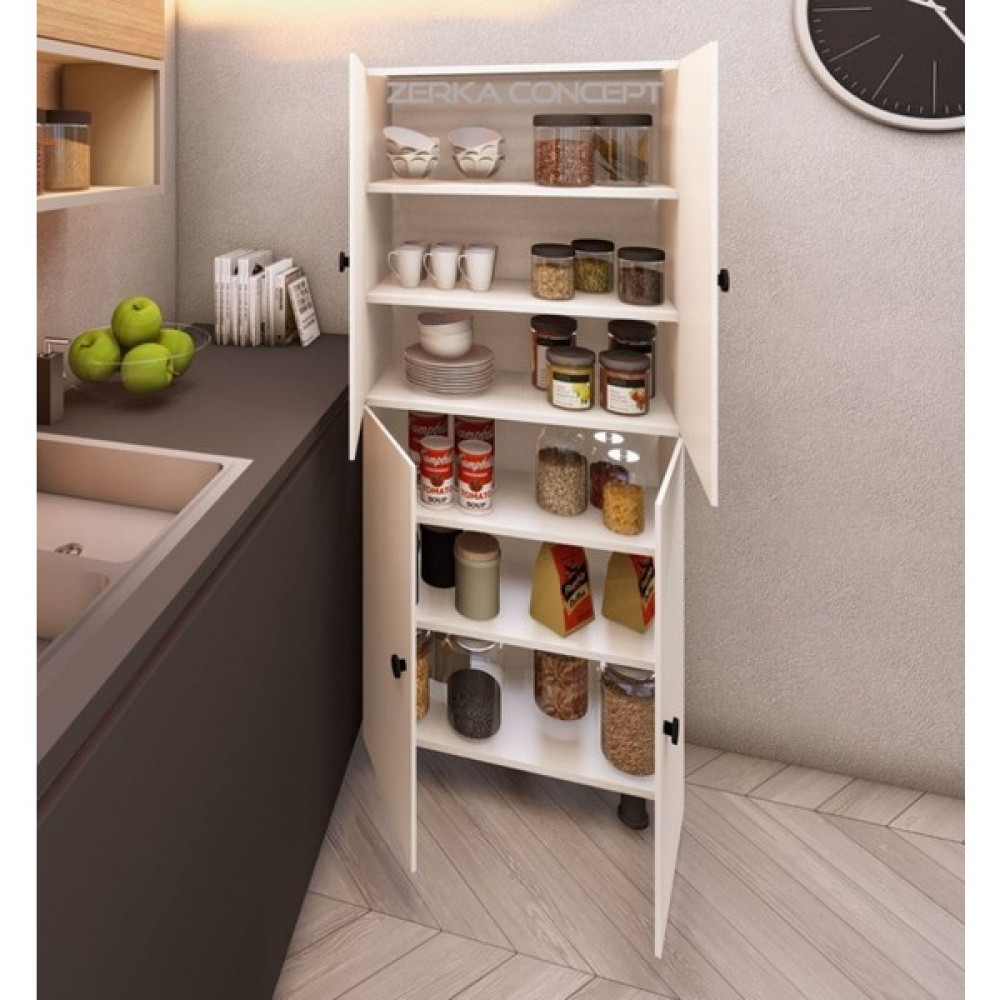 Zerka Concept Simla Çok Amaçlı Mutfak Banyo Ayakkabılık Dolabı 180 cm 6 Bölmeli - Beyaz Mutfak Dolabı / Mobilyası Fiyatı