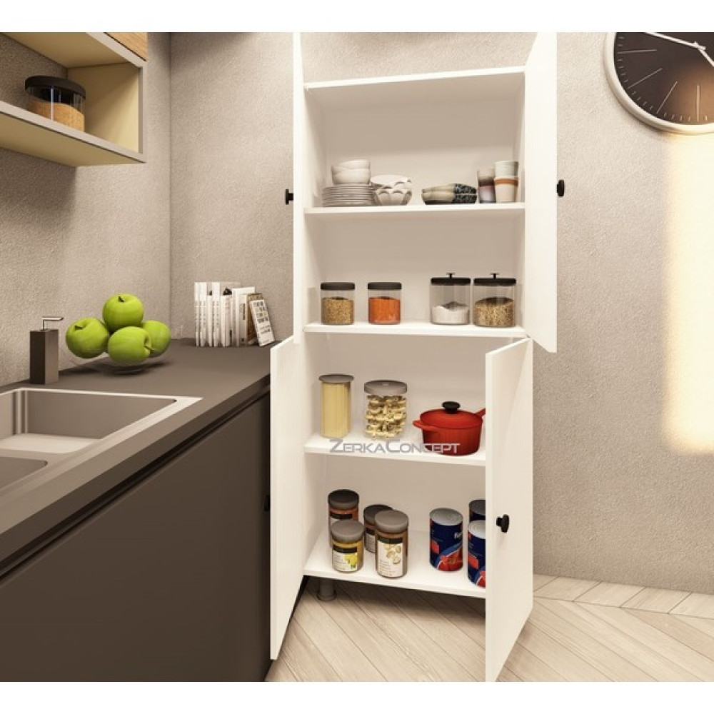 Zerka Concept Valentu Mdf 4 Raflı Çok Amaçlı Mutfak Banyo Ayakkabılık Dolap 60 cm - Beyaz Banyo Dolabı / Mobilyası Fiyatı
