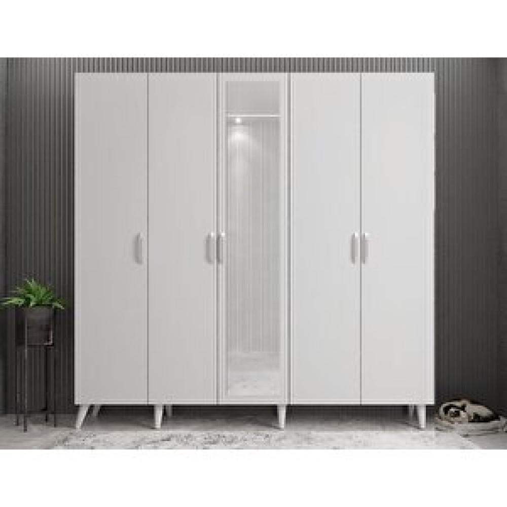 ZerkaConcept Açelya Portmanto Vestiyer Beyaz - 200cm M12 Portmanto Fiyatı