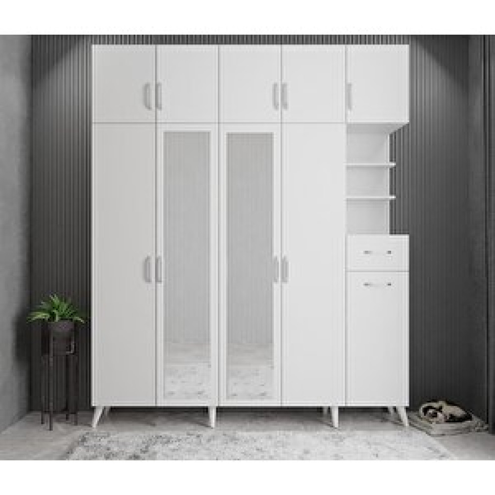 ZerkaConcept Açelya Portmanto Vestiyer Beyaz 225cm M10 Montaj Dahil Portmanto Fiyatı