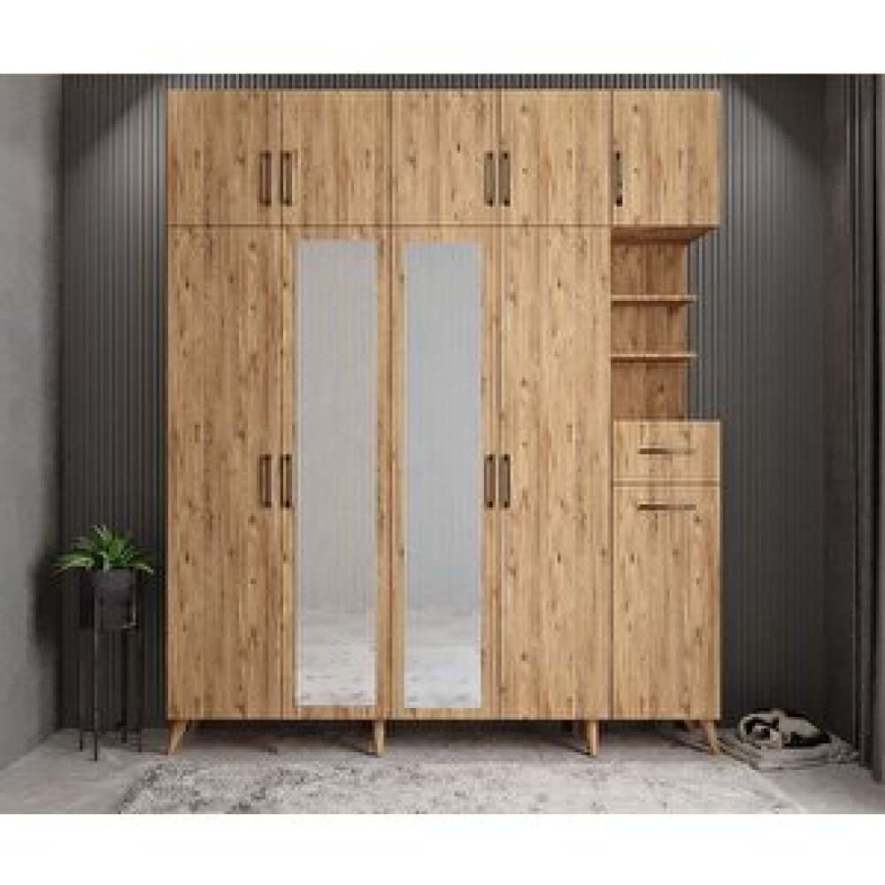ZerkaConcept Açelya Portmanto Vestiyer Çam 225cm M10 Montaj Dahil Portmanto Fiyatı