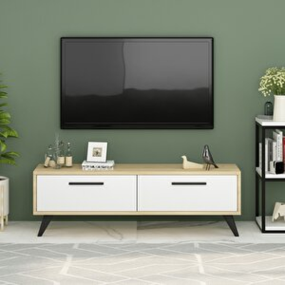 ZerkaConcept Active Iki Kapaklı Tv Ünitesi Tv Sehpası Safirmeşe Beyaz 120 Cm Tv Ünitesi / Sehpası Fiyatı
