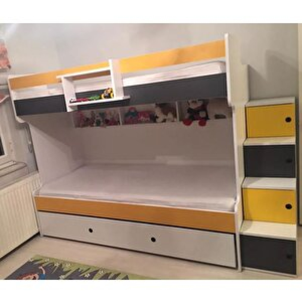ZerkaConcept Arven Yavrulu Seyyar Merdivenli Ranza As 1 Montaj Dahil Bebek-Çocuk Odası Fiyatı