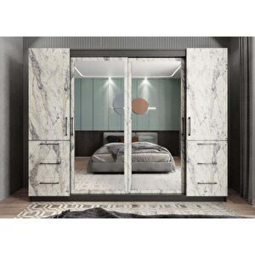 ZerkaConcept Bella Sürgü Kapaklı Dolap Gardırop Fbmd 270cm Gardrop & Dolap Fiyatı
