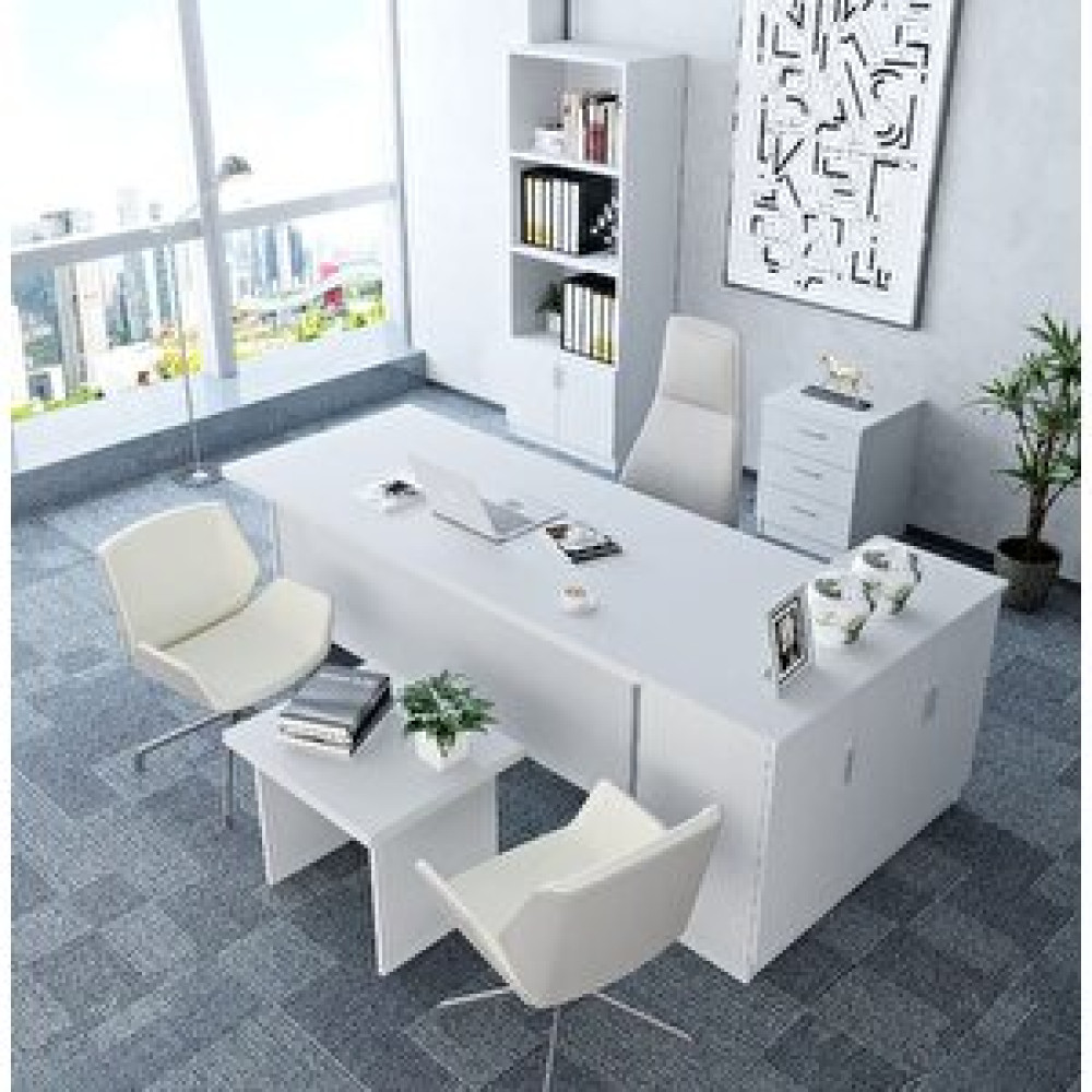 ZerkaConcept Bubble 5'li Ofis Takımı Model 5 Beyaz Bilgisayar Masası Fiyatı