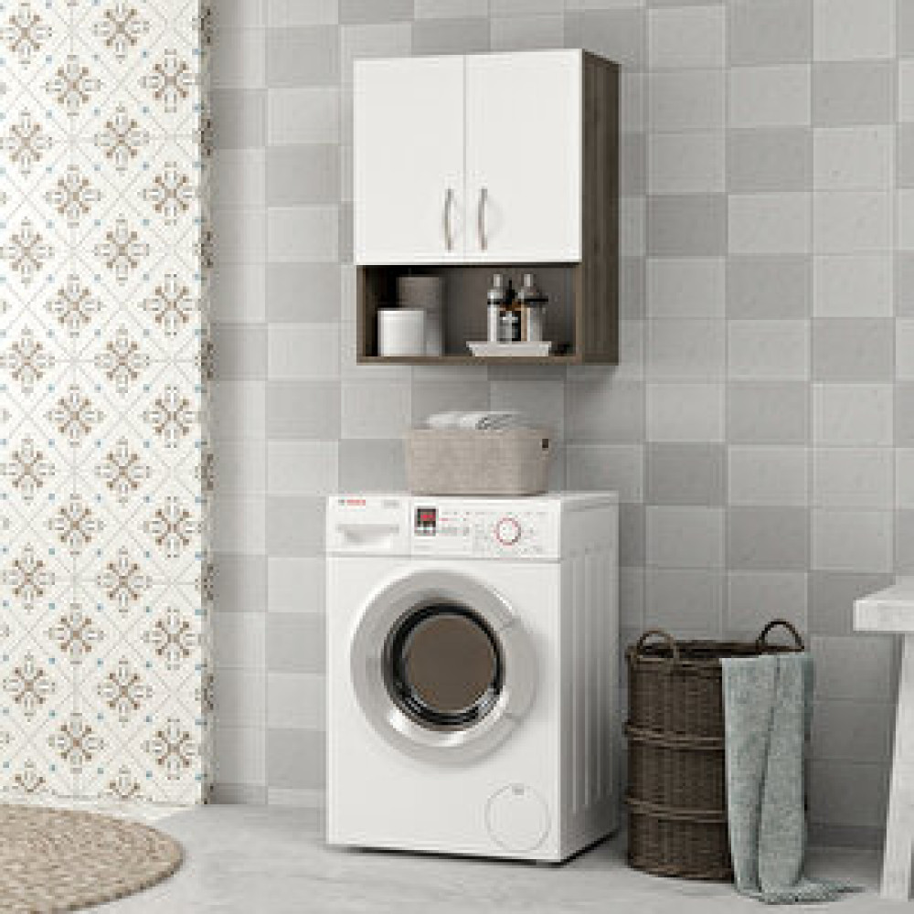 ZerkaConcept Çağlayan Banyo Dolabı Ceviz Beyaz Banyo Dolabı / Mobilyası Fiyatı