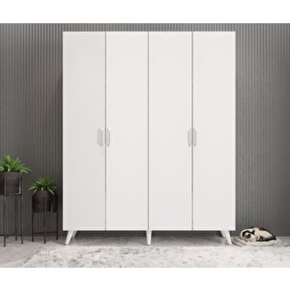 ZerkaConcept Duke 4 Kapaklı Ayakkabılık Beyaz 140 Cm M2 Montaj Dahil Ayakkabı Saklama Kutusu Fiyatı