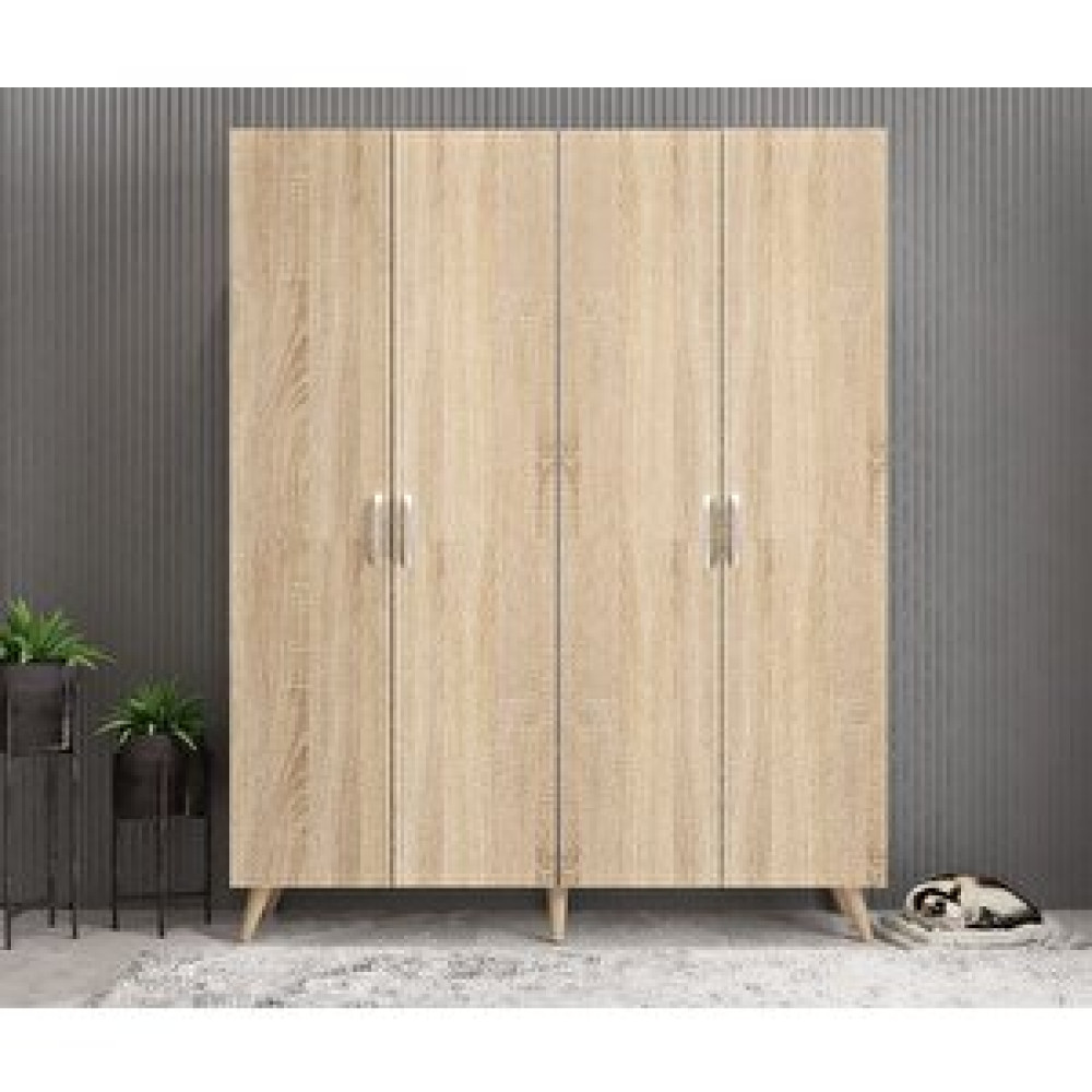 ZerkaConcept Duke 4 Kapaklı Ayakkabılık Meşe 140 Cm M2 Montaj Dahil Ayakkabı Saklama Kutusu Fiyatı