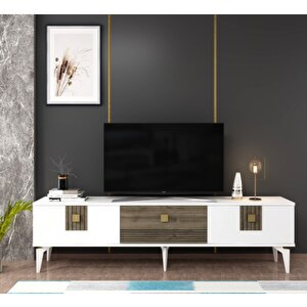 ZerkaConcept Maria Tv Sehpası Tv Ünitesi Beyaz - Ceviz Tv Ünitesi / Sehpası Fiyatı