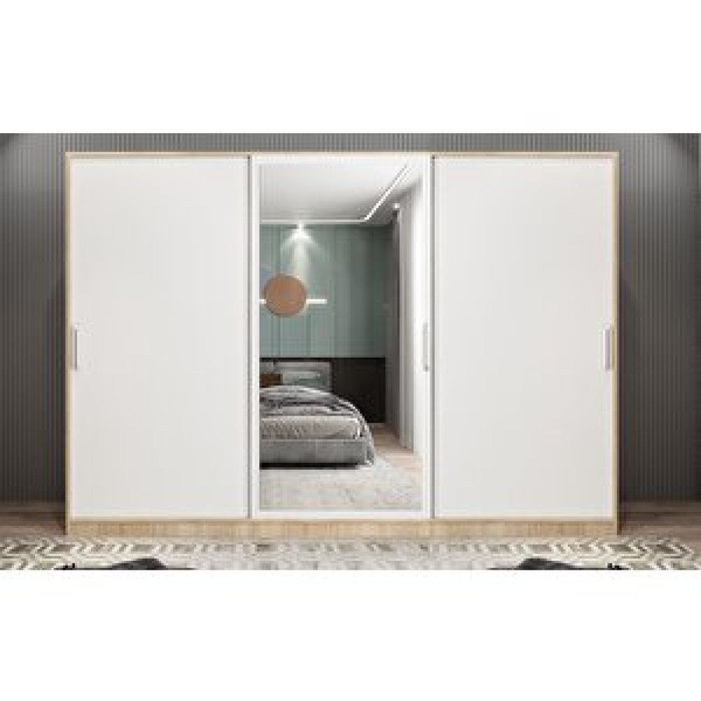 ZerkaConcept Vino Sürgü Kapaklı Dolap Gardırop Meşebeyaz 180cm Montaj Dahil Gardrop & Dolap Fiyatı