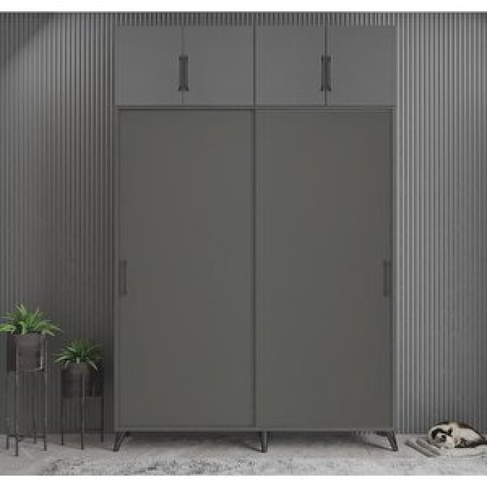 ZerkaConcept Viva Sürgülü Yüklük Modüllü Portmanto Vestiyer Ayakkabılık Füme 140cm Portmanto Fiyatı