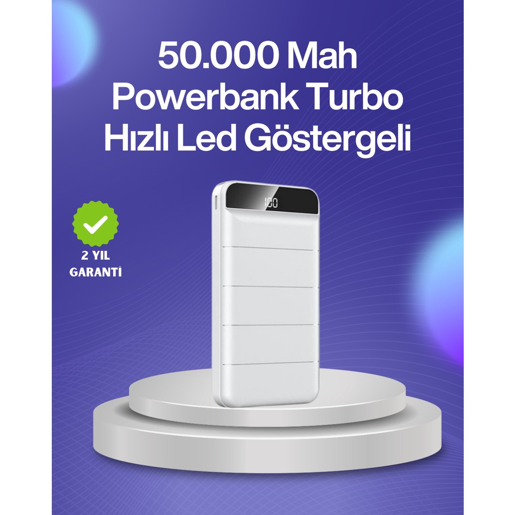 Zero Land Sptrns 4 Cihazı Aynı Anda Şarj Edebilen Güçlü Powerbank 50000 Mah - Renkli Taşınabilir Şarj Cihazı - Powerbank Fiyatı