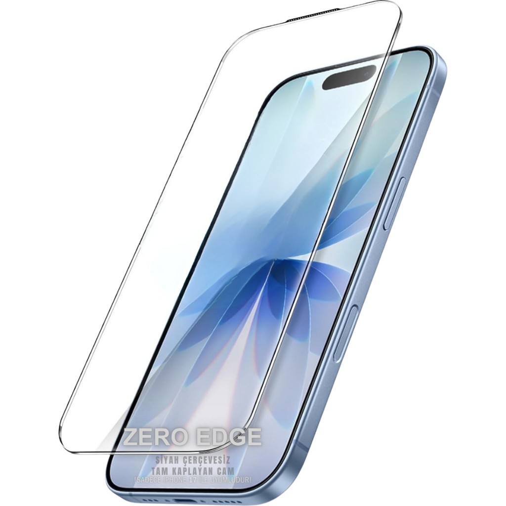 (Zero Tam) iPhone 17 Uyumlu Siyah Çerçevesiz Tam Kaplayan Ekranı Küçültmez Ekran Koruyucu Diğer Fiyatı