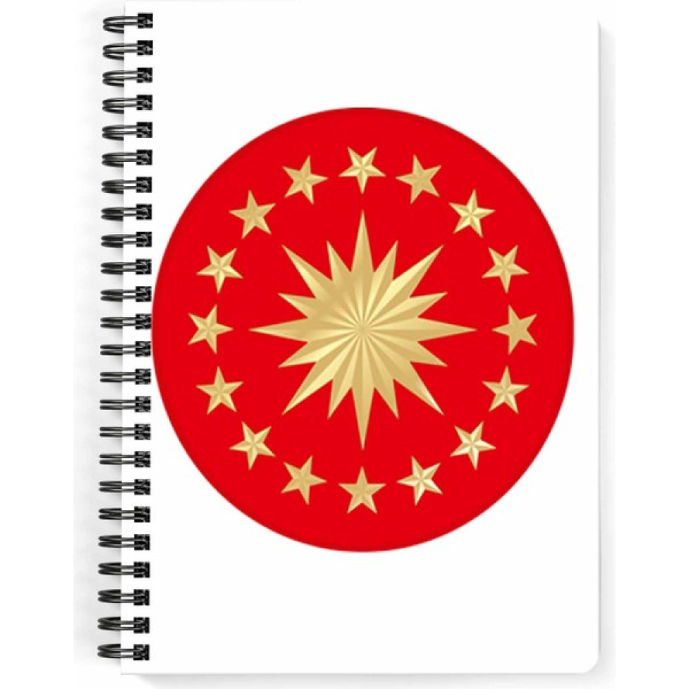 Zeron Tasarım Cumhurbaşkanlığı Sembolü Baskılı Spiralli Ahşap Kapaklı Defter 15X20 cm DFT5385 Spiralli Defter Fiyatı