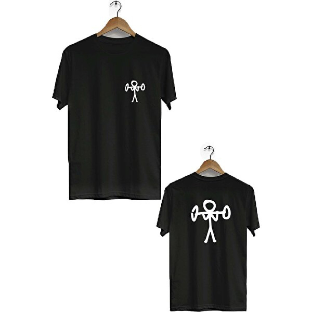 Zeron Tasarım Gym Ön Arka Baskılı Kısa Kol Bisiklet Yaka Tişört BLL3061 Erkek T-shirt Fiyatı