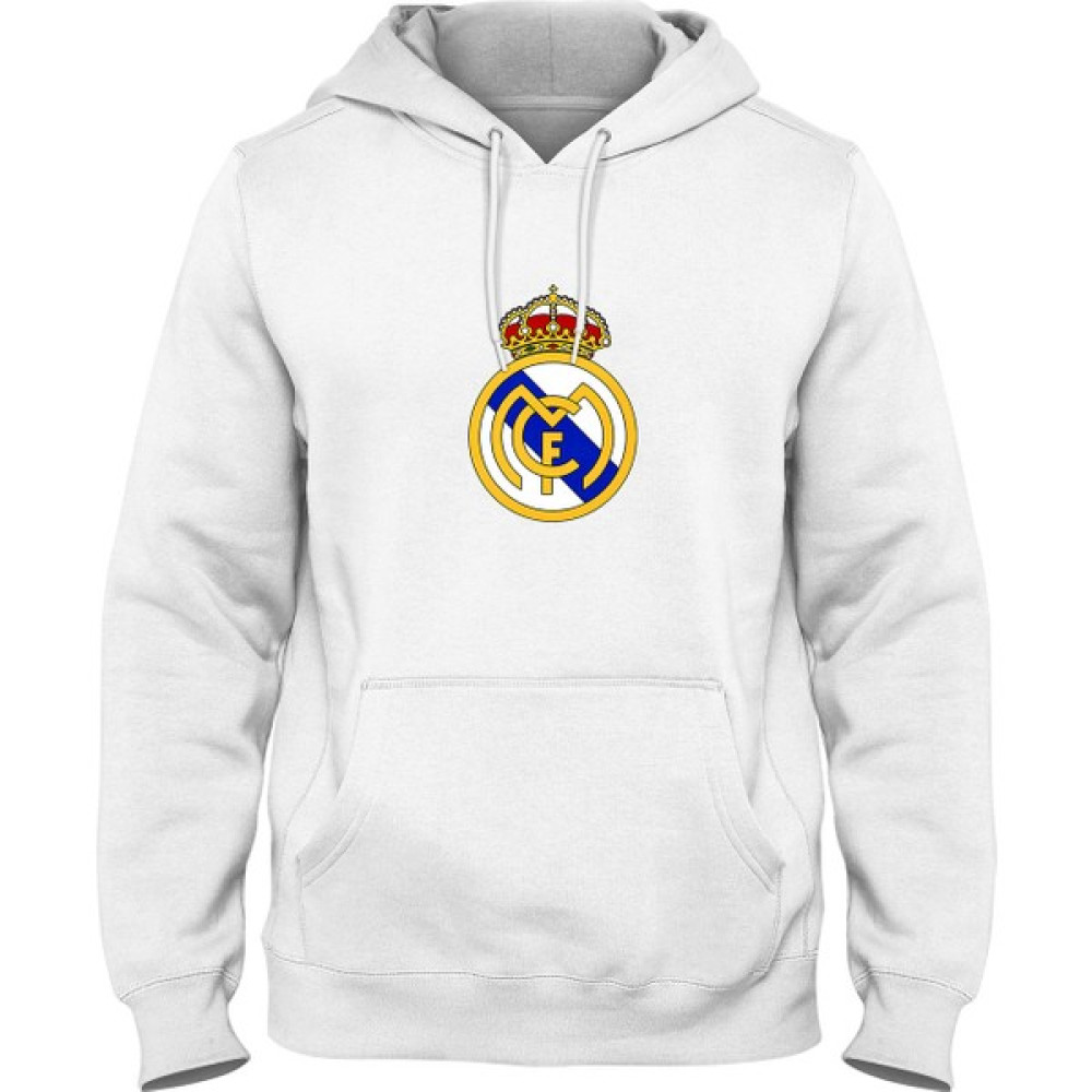 Zeron Tasarım Real Madrid Baskılı Kanguru Cepli Kapşonlu Sweatshirt BLL1269 Erkek Sweatshirt Fiyatı