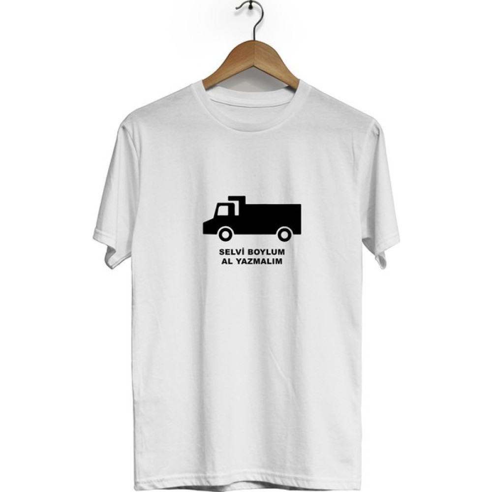 Zeron Tasarım Selvi Boylum Al Yazmalım Baskılı Kısa Kol Bisiklet Yaka Tişört BLL198 Erkek T-shirt Fiyatı