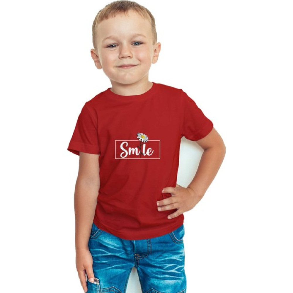 Zeron Tasarım Smile Papatya Baskılı Bisiklet Yaka Çocuk Tişörtü BLL822 Erkek Çocuk T-shirt Fiyatı