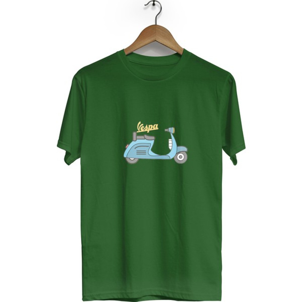 Zeron Tasarım Vespa Baskılı Kısa Kol Bisiklet Yaka Tişört BLL429 Erkek T-shirt Fiyatı