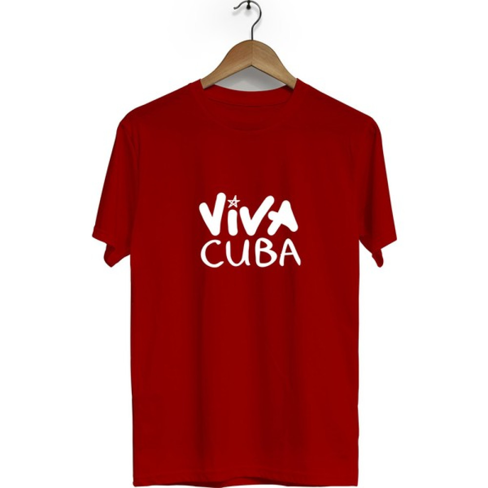 Zeron Tasarım Viva Cuba Baskılı Kısa Kol Bisiklet Yaka Tişört BLL933 Erkek T-shirt Fiyatı
